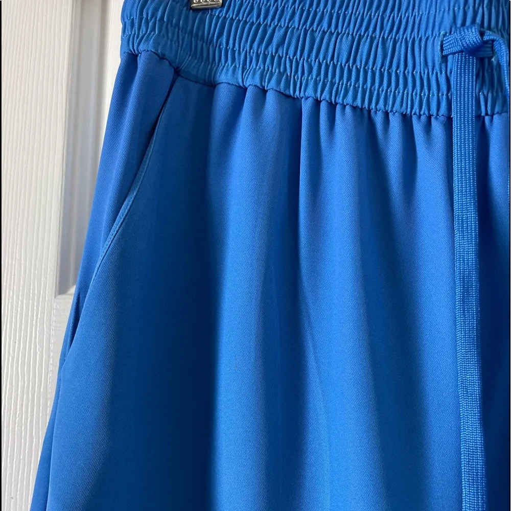 Asos Weekday Women's Blue & Orange design draw string wide legs Pants Size 36 - Picture 6 of 15